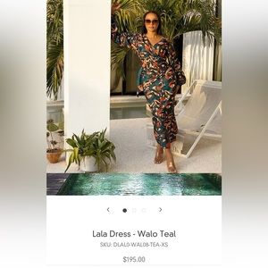 Diarrablu Lala Dress - Walo Teal size Small